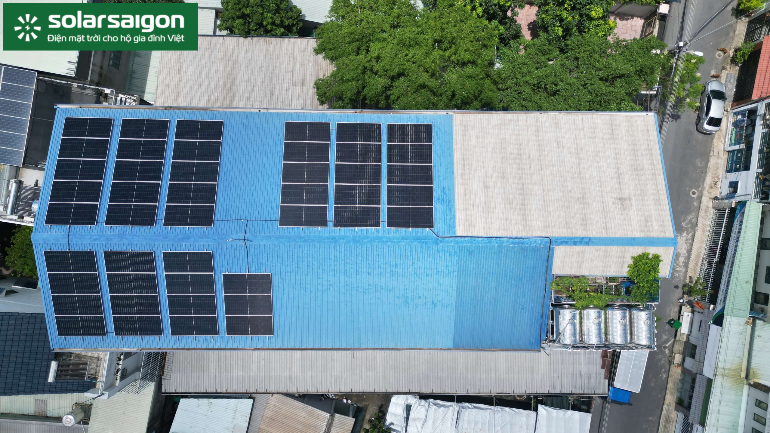 Hệ thống điện mặt trời Hybrid 30kWp tại Bình Dương do SolarSaigon lắp đặt